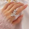 GemChic женское кольцо Изысканное открытие в виде бабочки Регулируемое кольцо с цирконием Женский указатель личности Кольцо на палец День рождения Рождественское ювелирное изделие Подарок