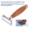 Men's Classic Double Blade Safety Shaving Razor Manual Wood Handle Shaver
