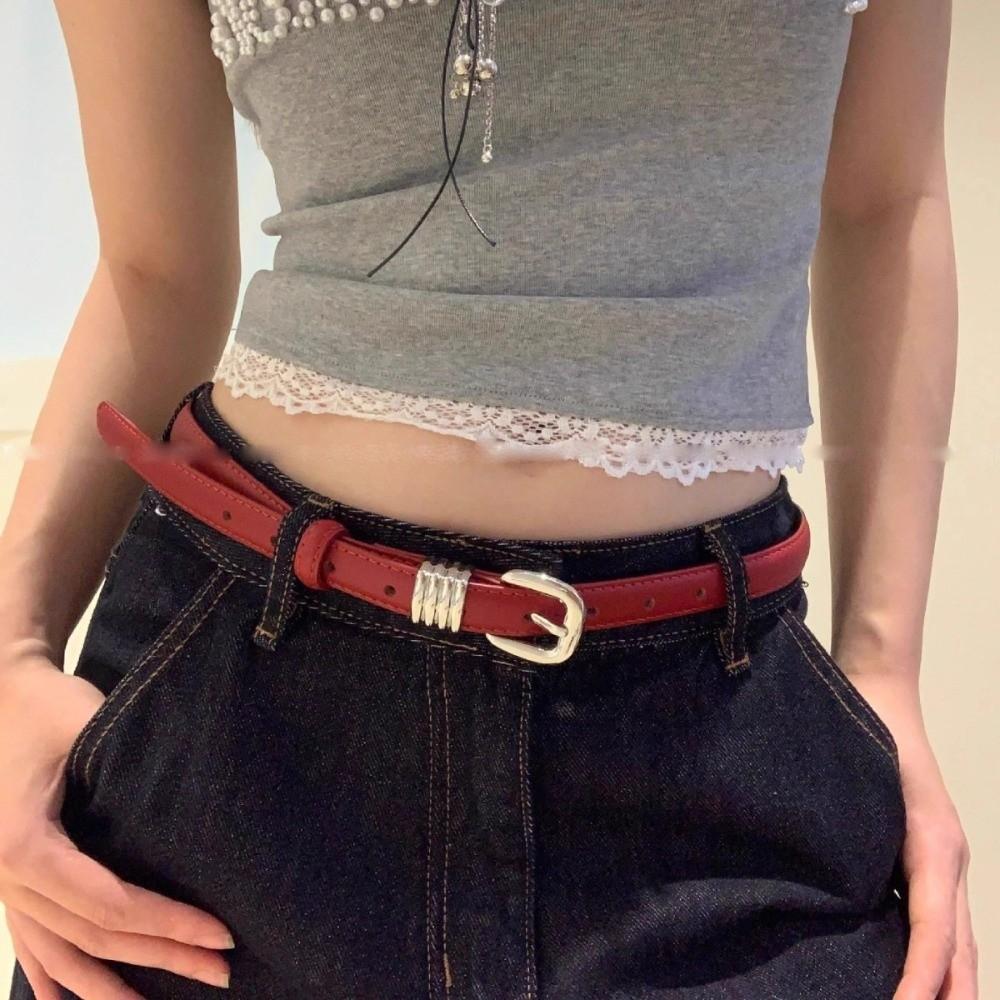 Thin Waist Belt Y2k Dress Jeans Belt Simple Women's Belt Spicy Girls
