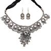 Shining Diva Fashion Latest Stylish Traditional Oxidised Silver Necklace Jewellery Set for Women