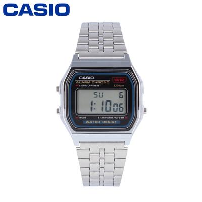 CASIO Quartz A159WA-N1 Цифровые повседневные серебряные наручные часы из нержавеющей стали для мужчин