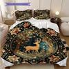 Medieval cats and deer bedding, duvet cover, pillowcase, home decoration, birthday gift (1 * duvet cover+2 * pillowcase, coreless)