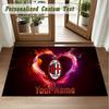 Crystal Velvet Square Rug Custom NameAC Milan Pattern Non Slip Home Floor Decor Rug