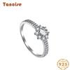 Tancise Women Classic 925 Sterling Silver  Zircon Ring Ladies Jewelry Wedding Promise Party Gift