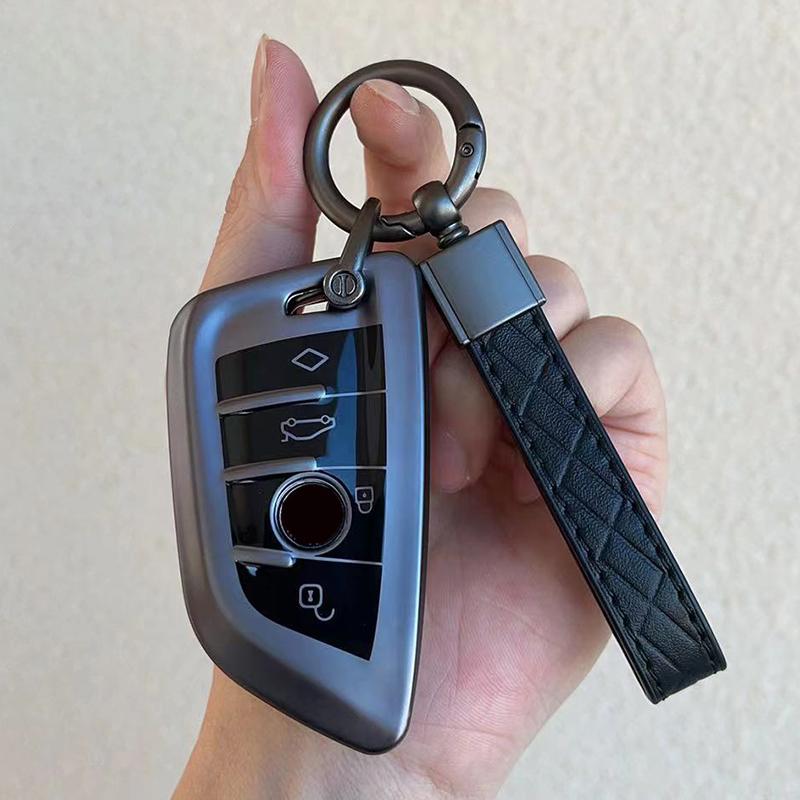 Grey Tpu Car Remote Key Case Cover Shell Fob For Bmw X1 X3 X5 X6 X7 1 3 5 6 7 Series G20 G30 G11 F15 F16 G01 G02 F48 Keyless