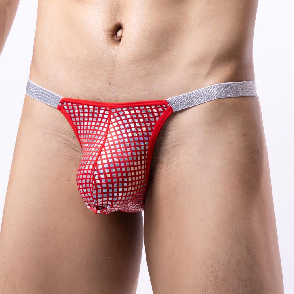 Sexy Men Thong Sequin Shiny Briefs Low Waist Bugle Pouch Underwear Hight Cut Bikini Panties Soft Elasticity Trunks Lingerie