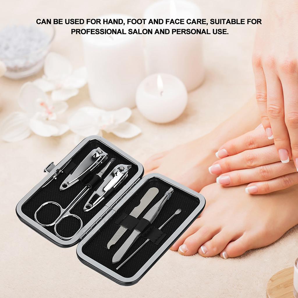 6Pcs Manicure Set Nail Scissors Cutter Clippers Set Fingernail Toenail Pedicure Tool