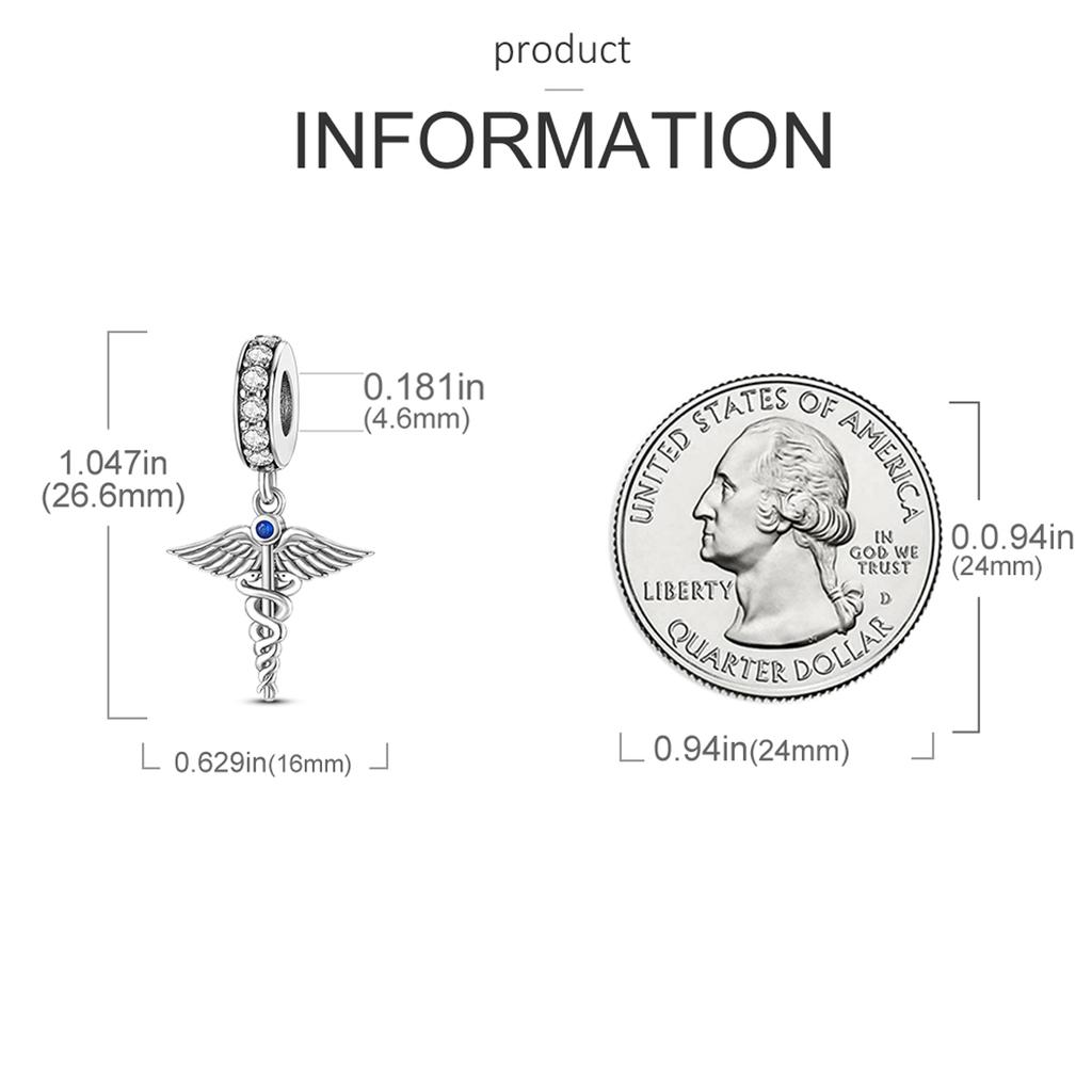 Шарм-подвеска Стетоскоп Аптечка Медь Оригинальные бусины Подходит для браслета Mula DIY Изготовление изысканных ювелирных изделий