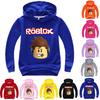 Roblox Cartoon Childrens Print Hoodie Sweater Long Sleeve Fashion Tops Pullover