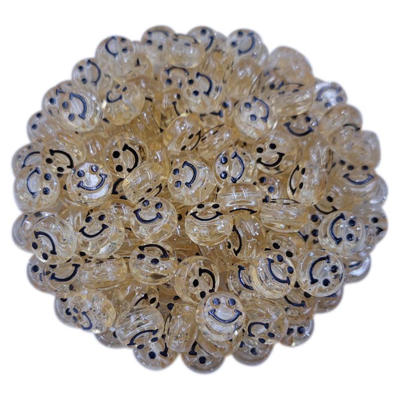 20 шт. 10 мм, горячее тиснение, прозрачные свободные бусины с улыбкой, бусины со смайликом, бусины с выражением, сделай сам, поделки, изготовление ювелирных изделий