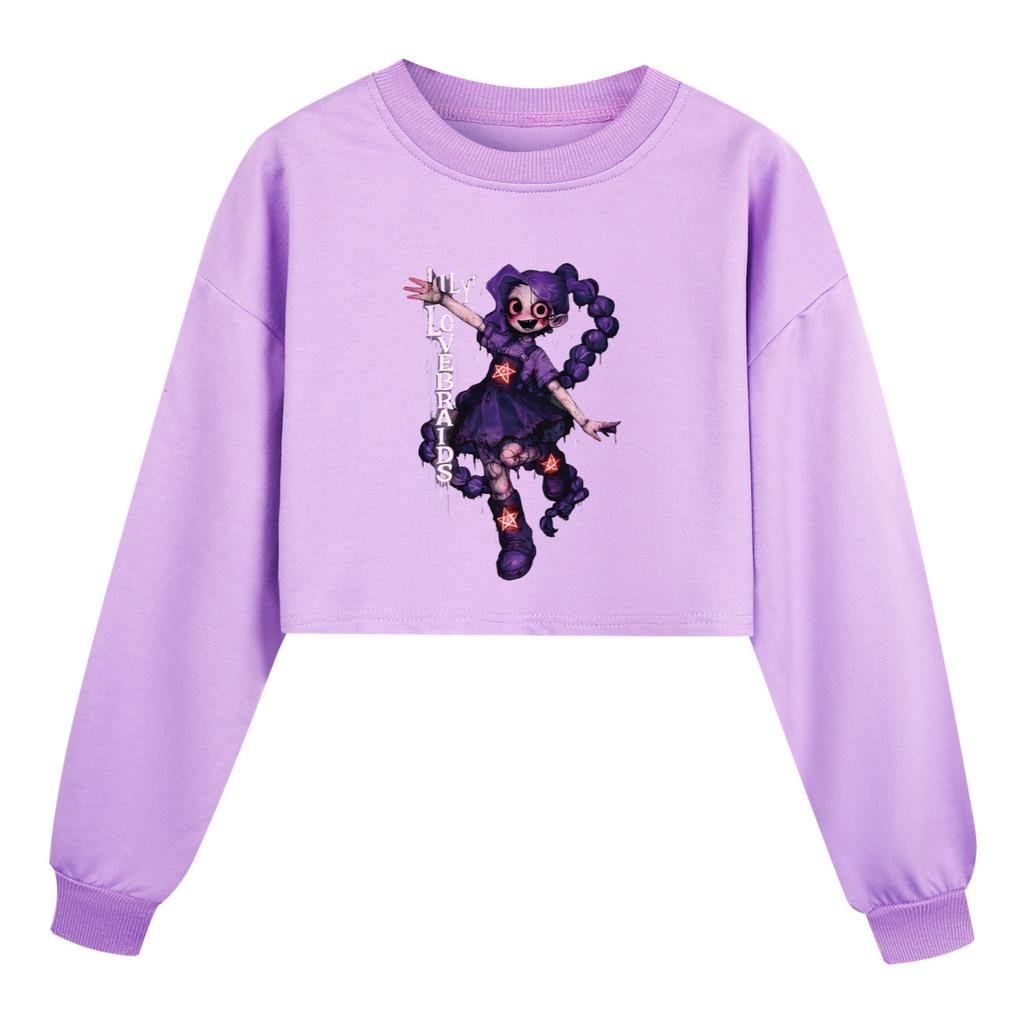 5583 Multi-color Fashion Kids Girls Lily Lovebraids Printed Long Sleeves Sweatshirt