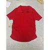 Temperament Lapel Ice Silk Knit Top Летняя свободная тонкая футболка с короткими рукавами