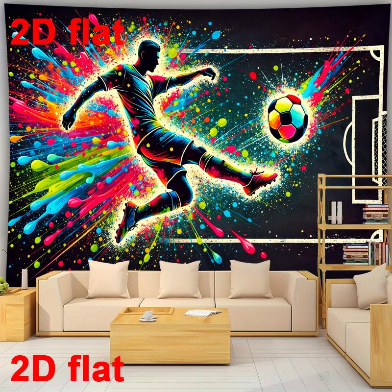 2D, one-piece background cloth for football player actions - suitable for birthday parties and cake table decorations