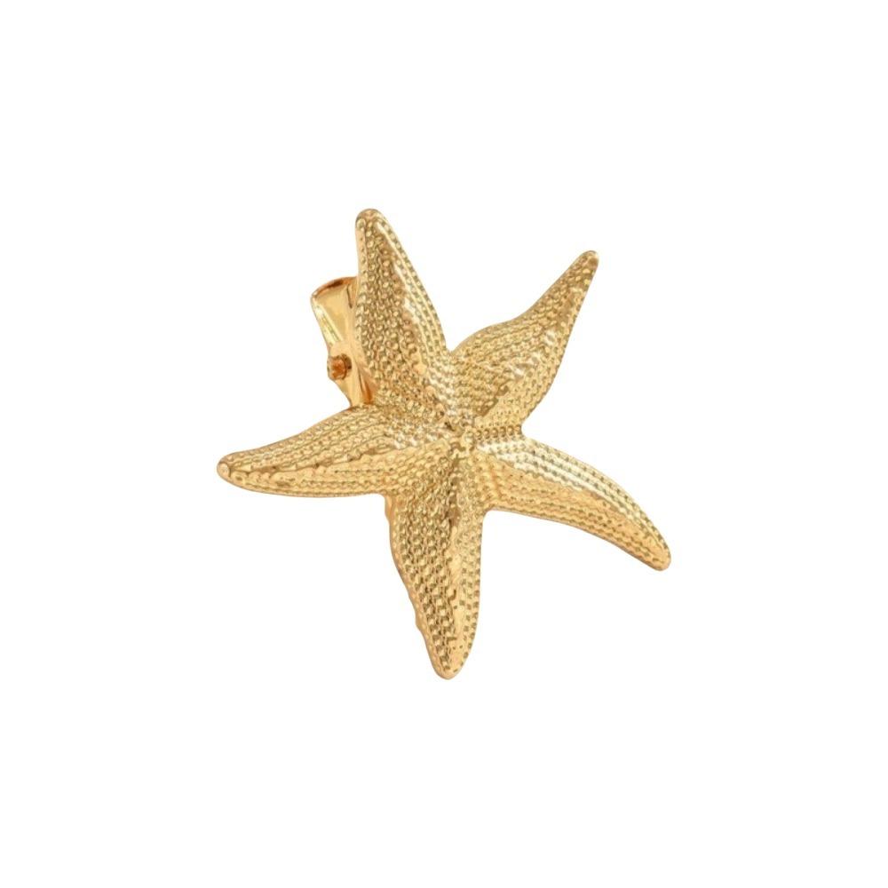 Golden Color Starfish Hair Clip Vacation Style Duckbill Hair Clip Sweet Headwear Girl