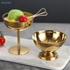 Металлическая десертная миска разных цветов - На ножке и с подставкой для мороженого, фруктов и сервировки на вечеринке (Золотой/Розовое золото/Серебряный)