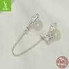 Love Wings Silicone Positioning Safety Chain, Simple Dream Wings 925 Sterling Silver Bracelet Beaded