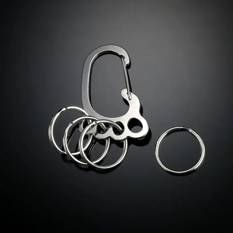Креативный брелок в форме ноги, гладкая пряжка из нержавеющей стали с 4 кольцами для ключей, забавный подарочный держатель для ключей