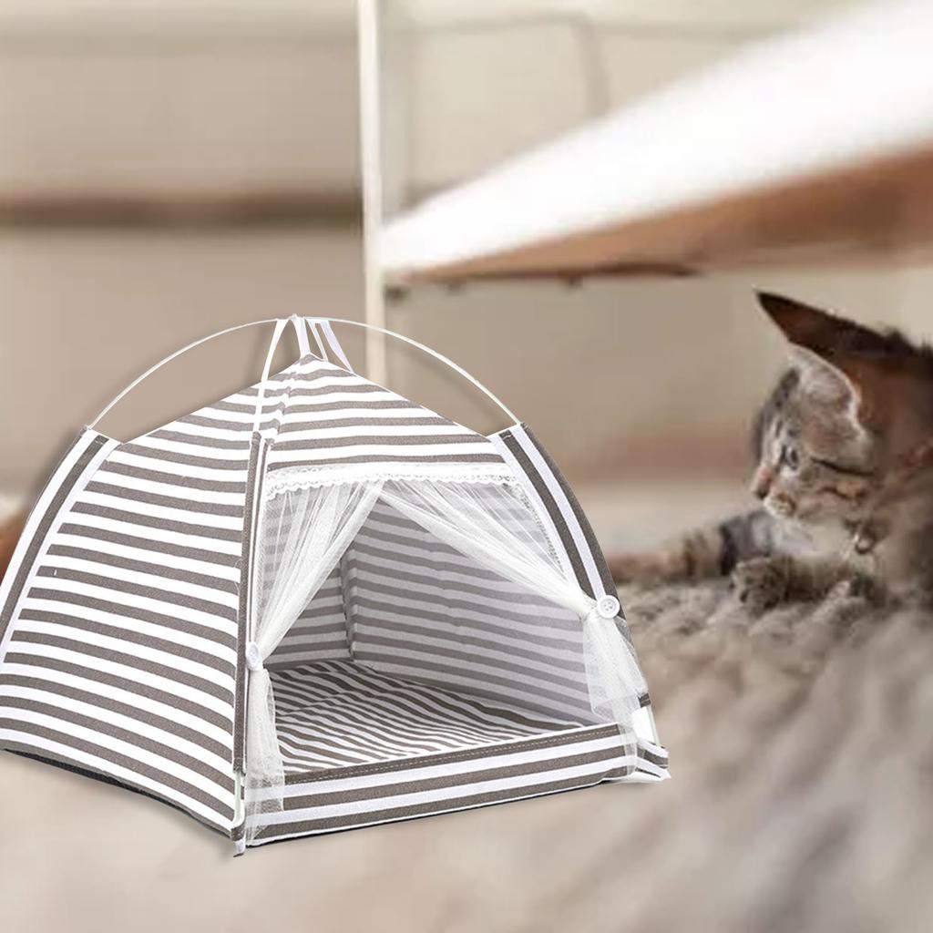 Теплая спальная палатка для питомцев, съемная, из хлопка и льна, палатка для питомцев для дома для кошек, собак, маленьких и средних размеров