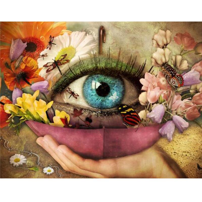 Глаз бабочка DIY 5D алмазная живопись полный круглый смолы мультфильм Алмазная вышивка крестиком стразы мозаика домашний декор