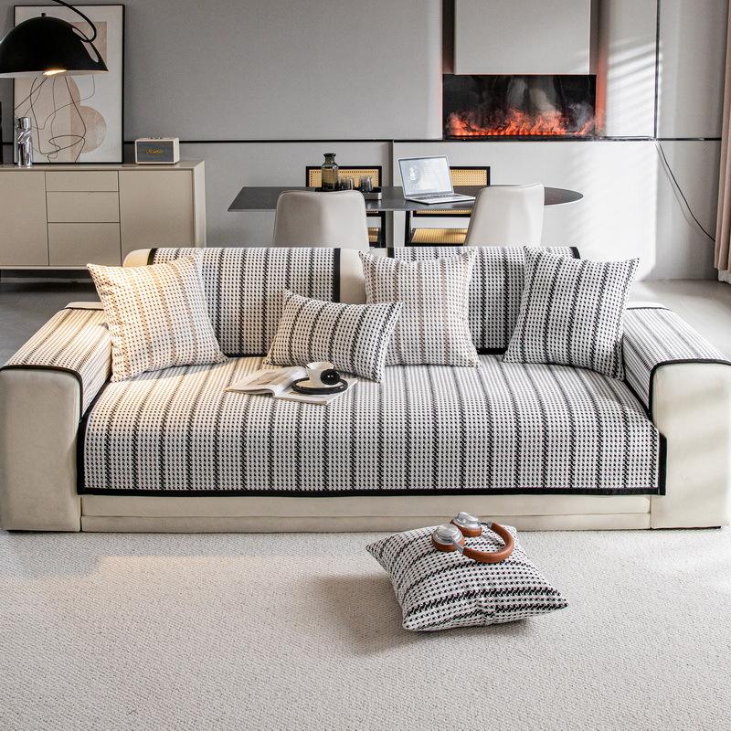 Light Luxury High-End Sofa Cushion Chenier Four-Season Universal  New Non-Slip Leather Seat Cushion Sofa Cover Cover
