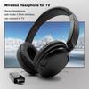 FM Wireless Headphones Over-Ear Music Earphones with Transmitter 3.5mm & RCA Wired Headset Support