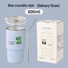 Pabei 600ml 304 Stainless Steel Portable Coffee Tumbler with Straw