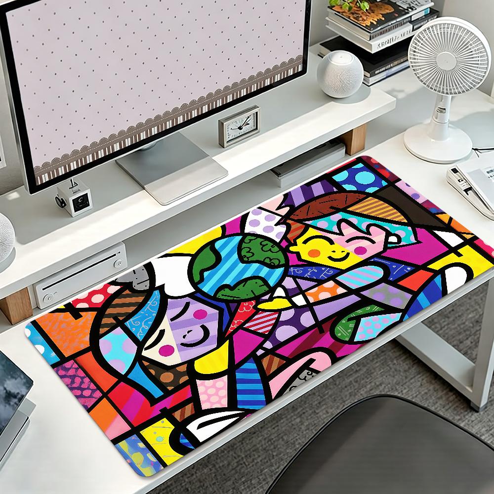 RRomero BBritto Art Mouse Pad Fashion Large NonSlip Lockedge Desktop Computer Desk Mat Keyboard Mousepad Office Gamer Student