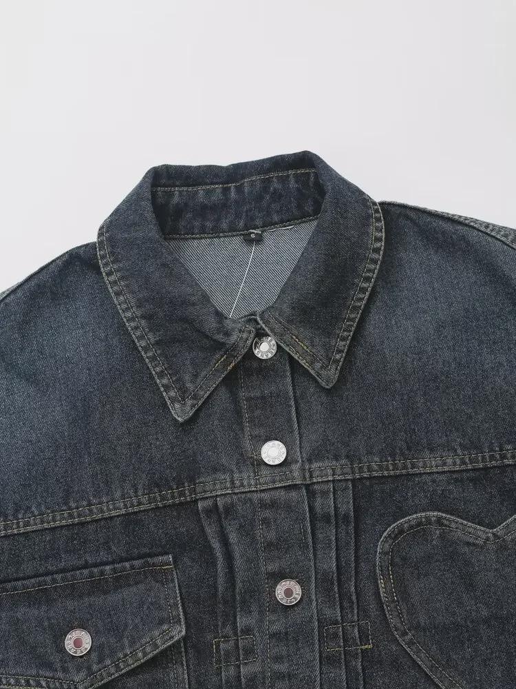 Женская модная джинсовая куртка и прямые брюки с высокой талией 8197003 8197002