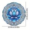 Lotus Wind Chime. 10-inch Metal for Garden, Porch, Patio & Holidays. No Power Needed.