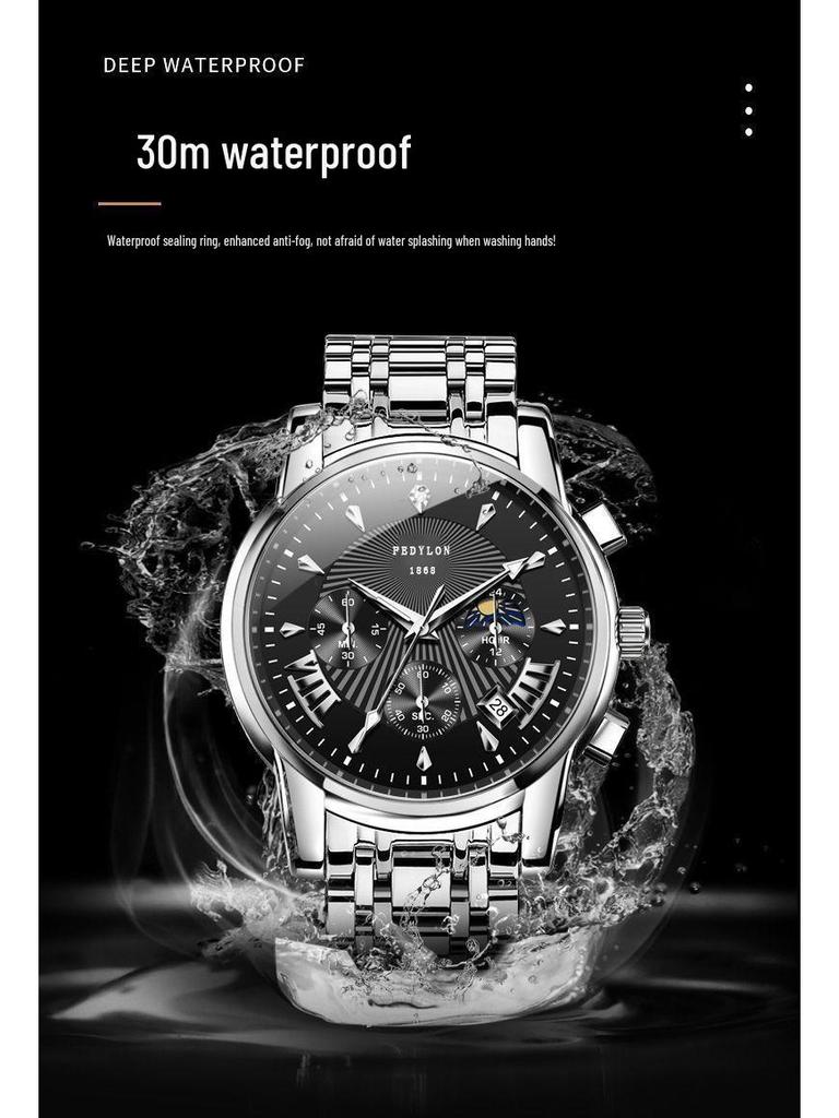 Fortilon Swiss Полностью Автоматические Мужские Скелетон Часы - Водонепроницаемые, Люминесцентные, Оснащенные Календарем Деловые Часы