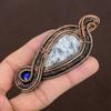 Дендритовый Опал, Лазурит Кулон в Оплетке из Меди Ручной Работы 3.54" W1r84
