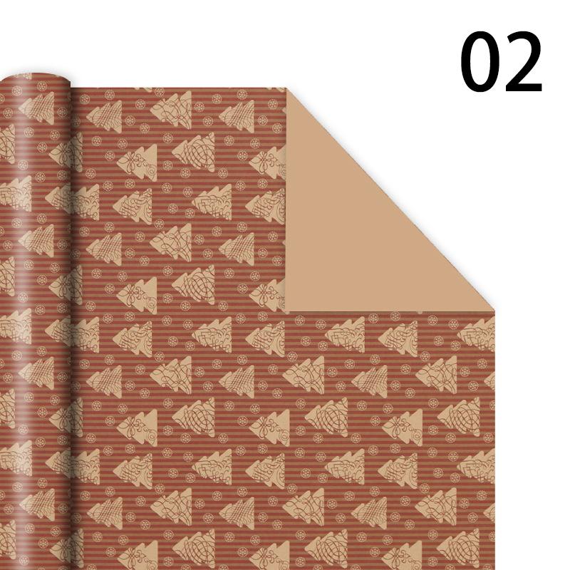76x50cm Christmas Gift Wrapping Paper Birthday Party Wedding DIY Craft Paper Xmas Tree Snowflake Print Gift Box Packaging Papers