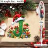 Acrylic Initial Ornament for Xmas Personalized with Santa Christmas 26 Alphabet Hat Elf Design Holiday Tree Hanging Decor Mantel And Party