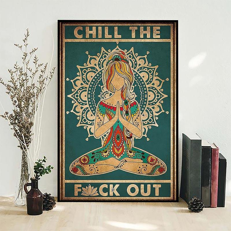 Винтажные постеры и принты для йоги, пробуждения чакры, движения рук для любителей йоги, расслабляющая картина на холсте, современные настенные картины для домашнего декора