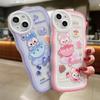 Wave Edge Silicone Case for Oppo A58 A78 A38 Samsung A54 A34 A24 A14 iPhone 15 14 Redmi Note 12 11 10 Infinix Note 30 Funda Cute Sweet Day Cat Cover