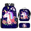 Kids Unicorn Backpack School - Cute Animal Print Oxford Fabric Dual-Strap Bag With Breathable Padded Straps