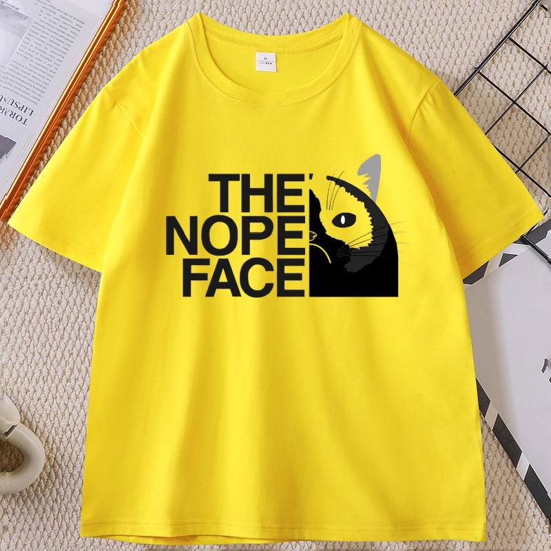 Funny Cat Face Tshirt Unisex Unisex Streetweat Cat Love Tees Casual Short Sleeve Breathable Round Neck Printed Tshirt Male Clothes