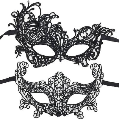 2 шт., шар для макияжа на Хэллоуин, кружевная маска на половину лица