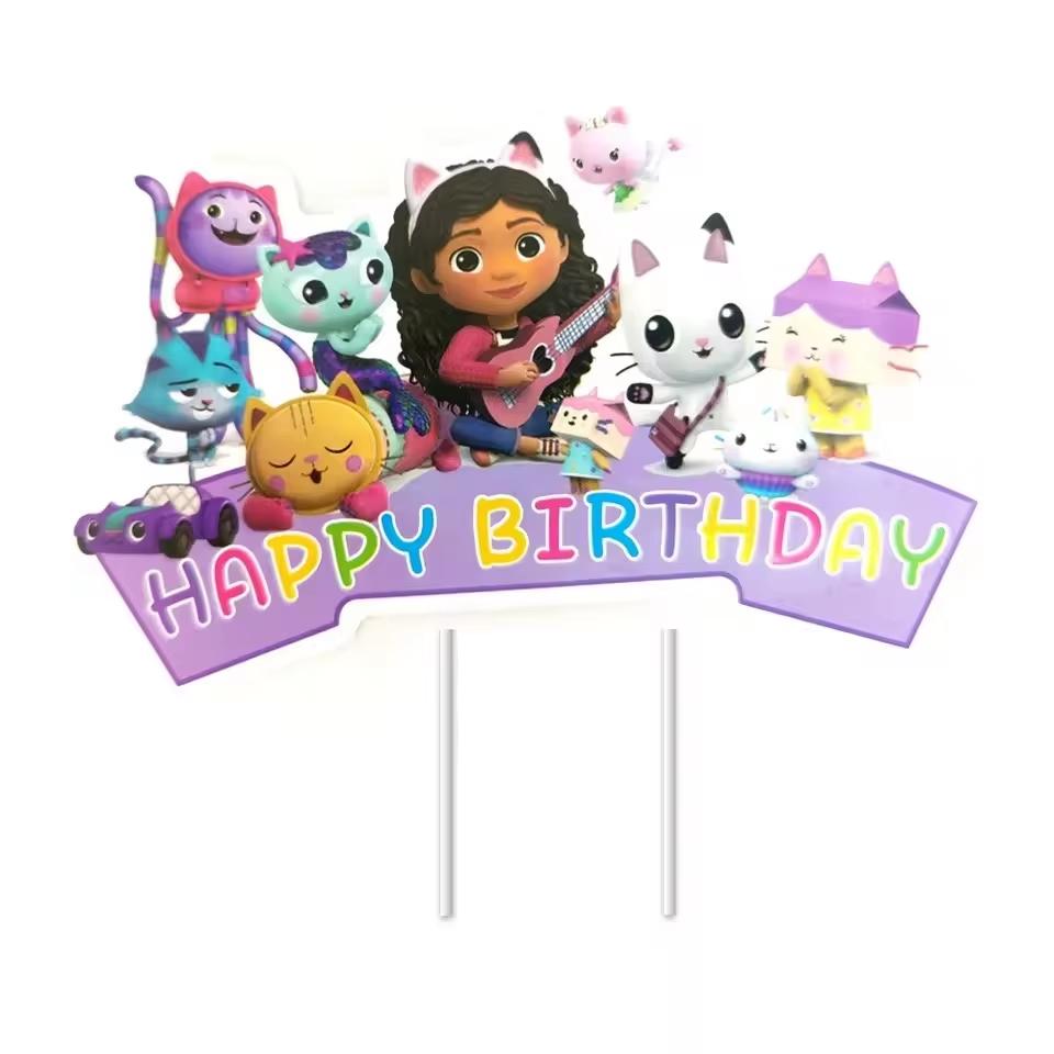 Gabby Dollhouse Birthday Party Favors Gabby Bracelets Stikers Cake Topper Balloons Classroom Rewards Party Pinata Fillers Gifts