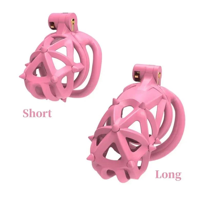Removable Soft Spike Chastity Cage with 4 Size Rings Breathable Penis CB Lock Sissy Restraint Device Adults Sex Toys Cock Cage