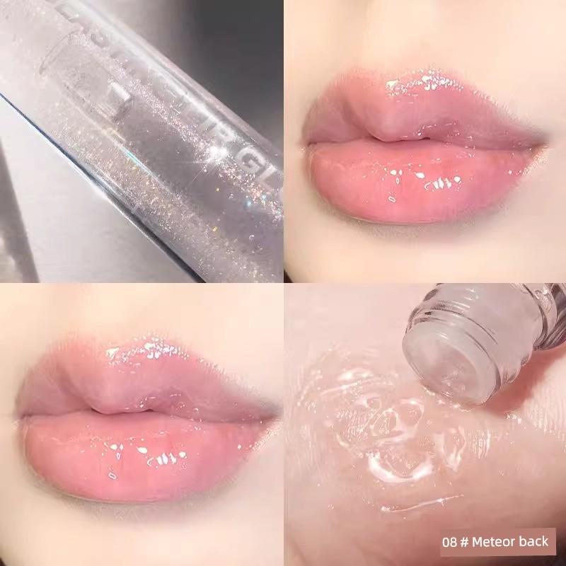 It's so Soft! Lip Oil Uuny Transparent Lip Gloss for Summer, Moisturizing and Hydrating, Mirror-Like Jelly Glass Lips for Students