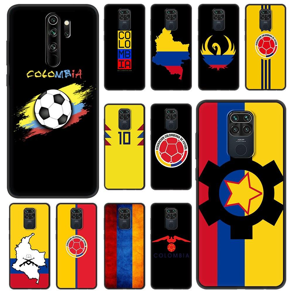 Футбольный флаг Колумбии для Xiaomi Redmi Note 11 9S 9 8 7 10 Pro 8T 9C 9A 8A K40 k50, мягкий силиконовый чехол для телефона, черный чехол