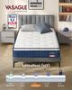 VASAGLE 90 x 200 x 20 cm Mittelfeste Gel-Memory-Schaum-Taschenfederkernmatratze, H3, 7-Zonen-Stütze, Bewegungsisolation, Atmungsaktiver Bezug, Blau