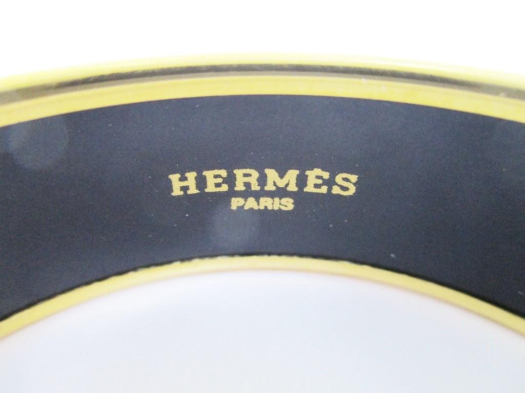 Authentic HERMES Enamel Bangle Bracelet Green Multicolor Emaiyu GM #6652 Refurbished