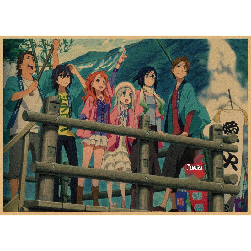 Flower Seen That Day Anime Kraft Paper Poster - Wall Decor