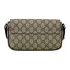 Gucci Ophidia Сумка на плечо мини с логотипом Double G, застежкой на кнопку, из канвы и кожи, женская, коричневая 764961-96IWG-8745