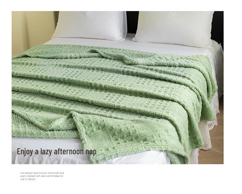 Таффета Однотонное Флисовое Вафельное Жаккардовое Одеяло - Многофункциональное Покрывало и Одеяло для Сна.