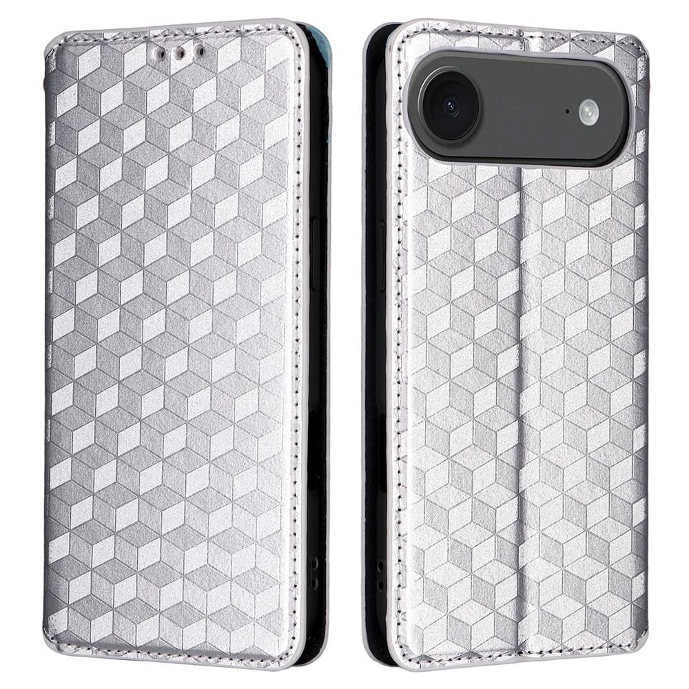 For iPhone Air Case Wallet Rhombus Imprinted Leather Phone Cover