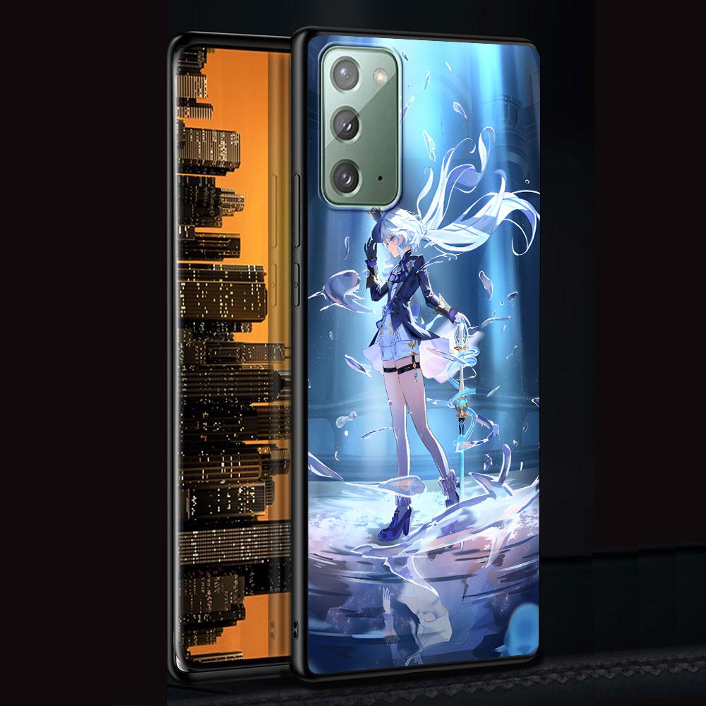 Genshin Impact Furina Case for Samsung Galaxy Note 20 Ultra 8 10 Lite 9 TPU Phone Cover Note 10 Plus Black Soft Shell Funda Capa