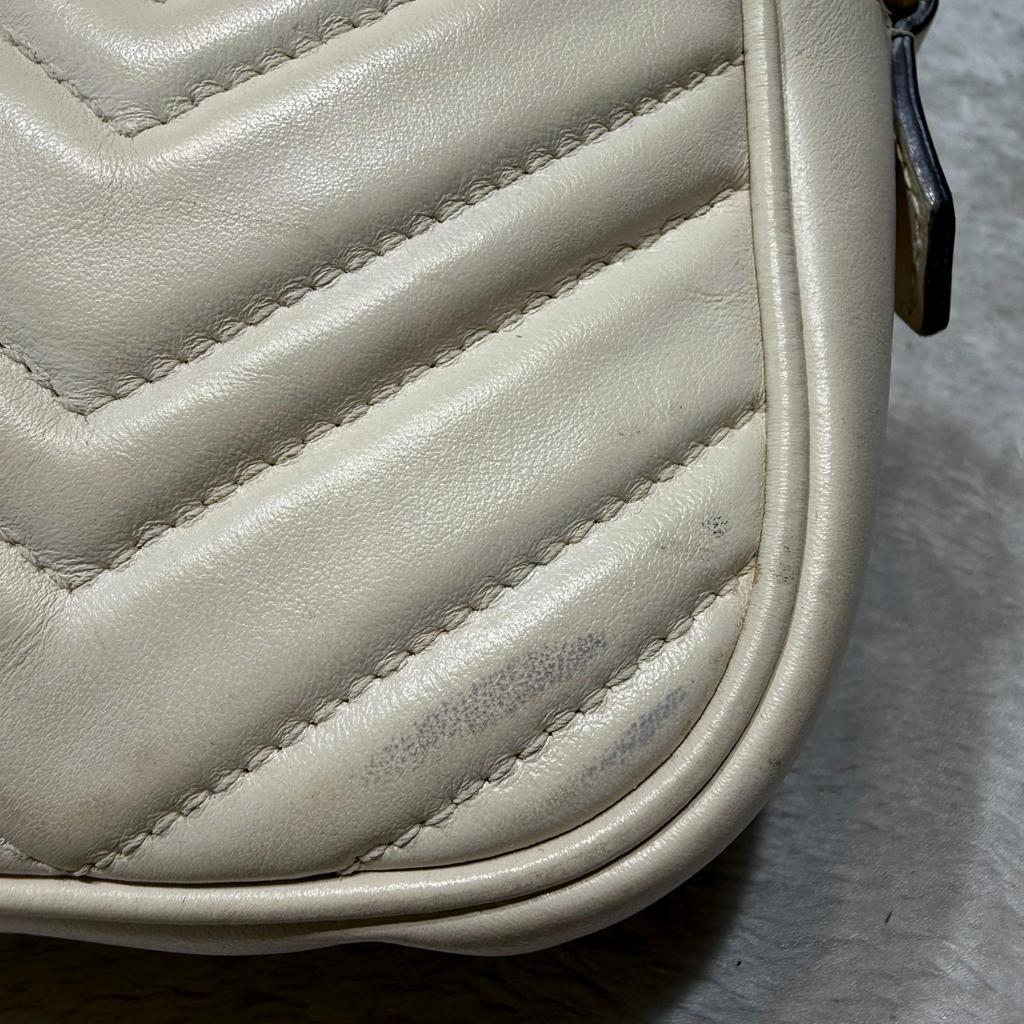 [Pre-Owned] Gucci GG Marmont Small Shoulder Bag 'White' - Good #3NQTHA